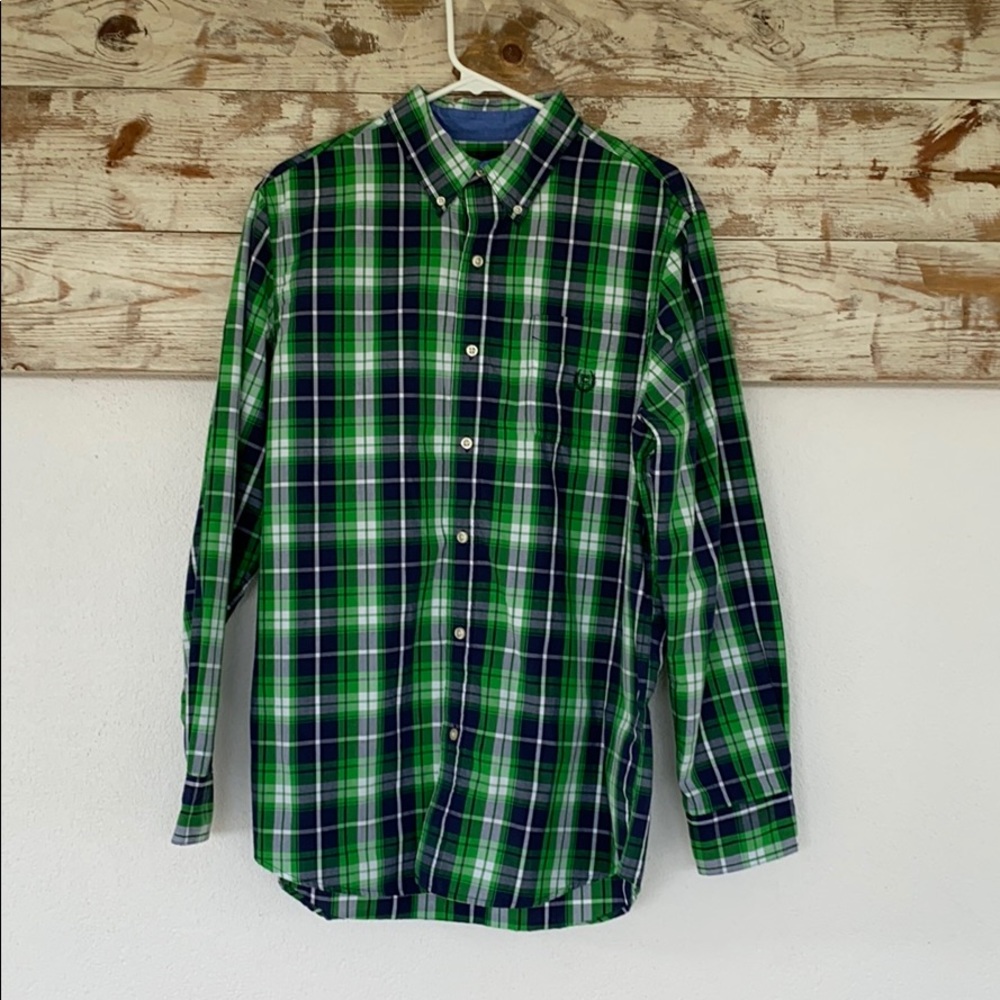 Chaps plaid button down men’s shirt / size Medium